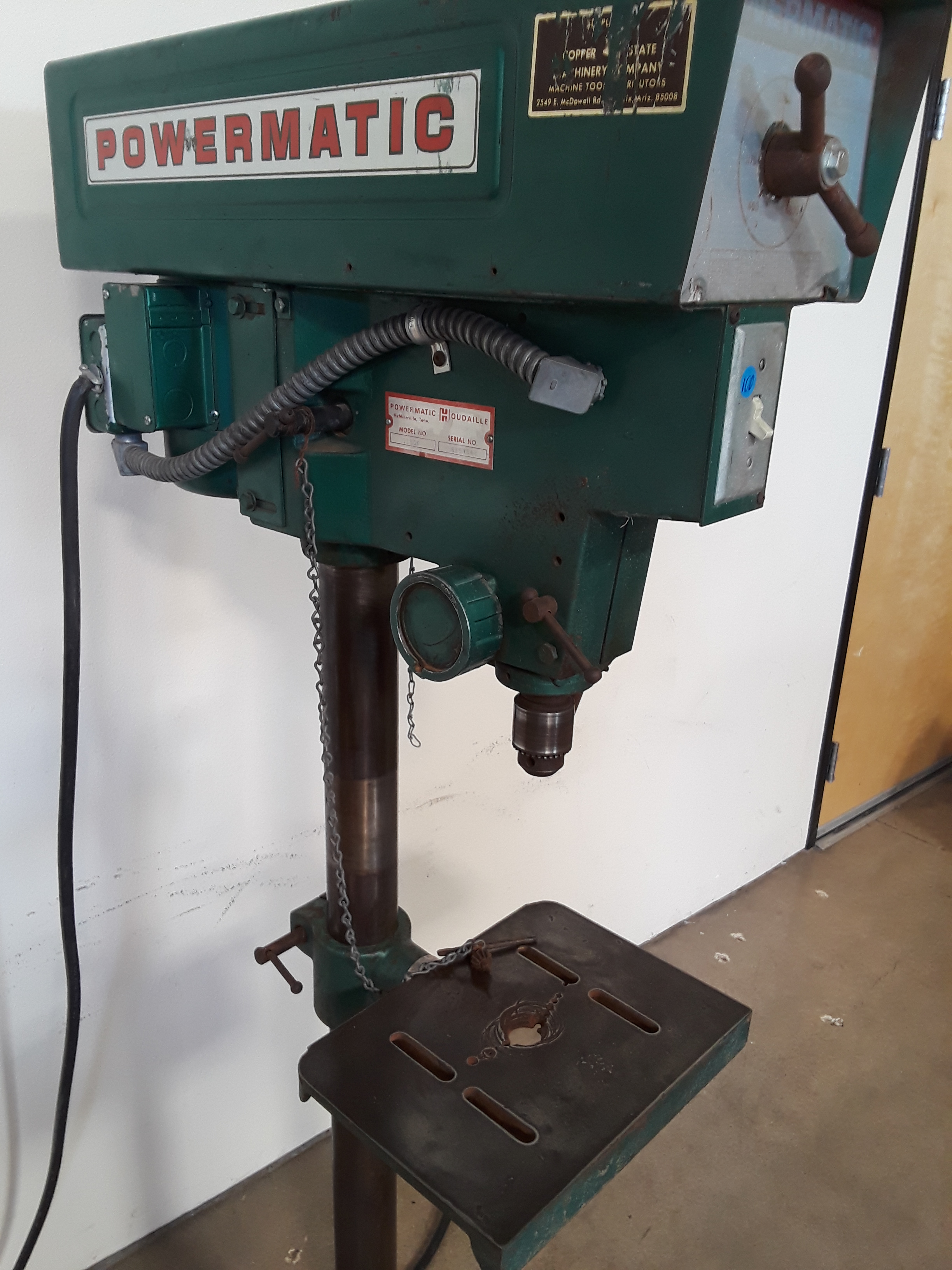 Powermatic 15" V.S. Floor Drill Press, Model 1150A, Motor 3/4" Hp 115/