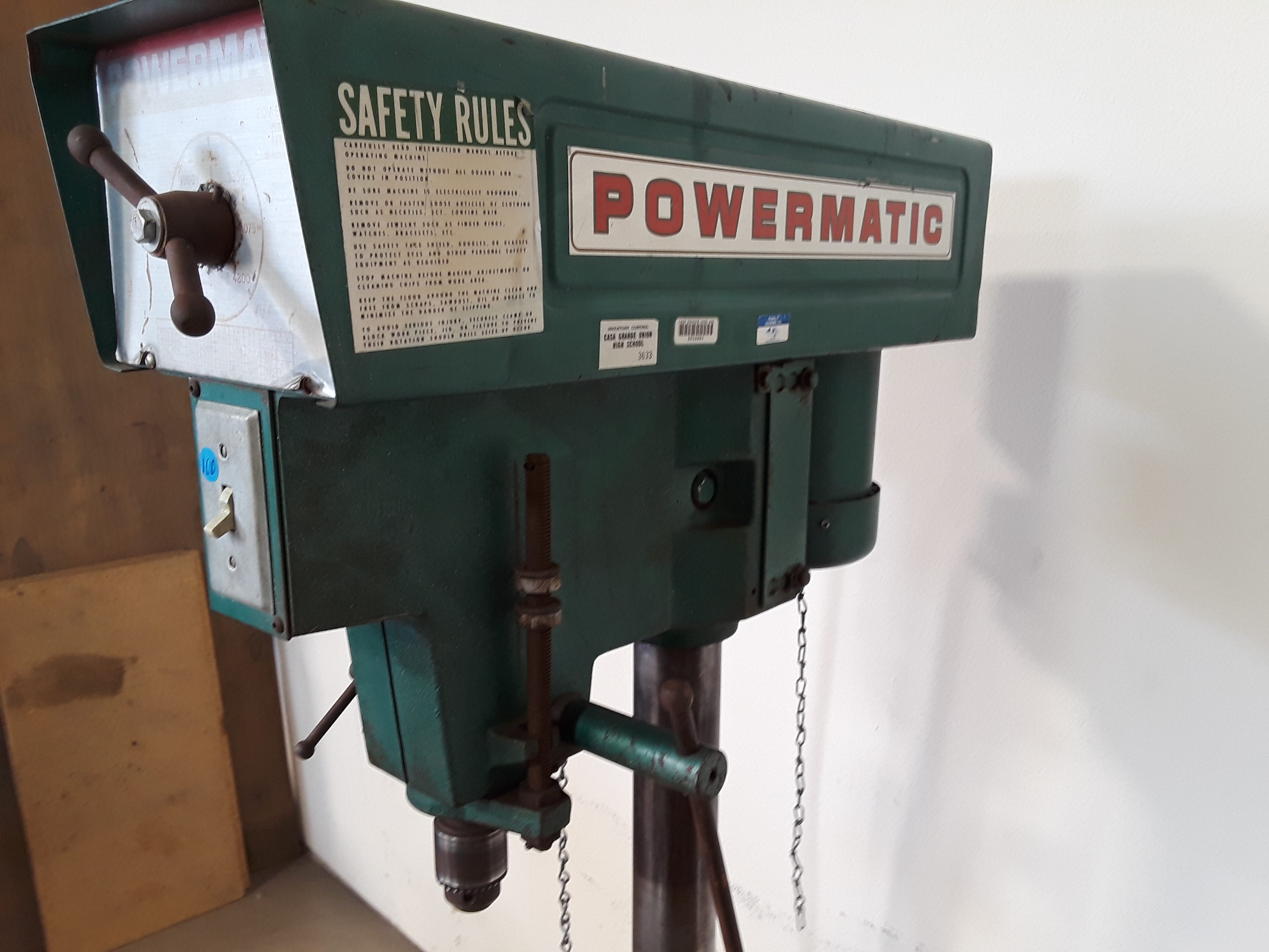 Powermatic 15" V.S. Floor Drill Press, Model 1150A, Motor 3/4" Hp 115/
