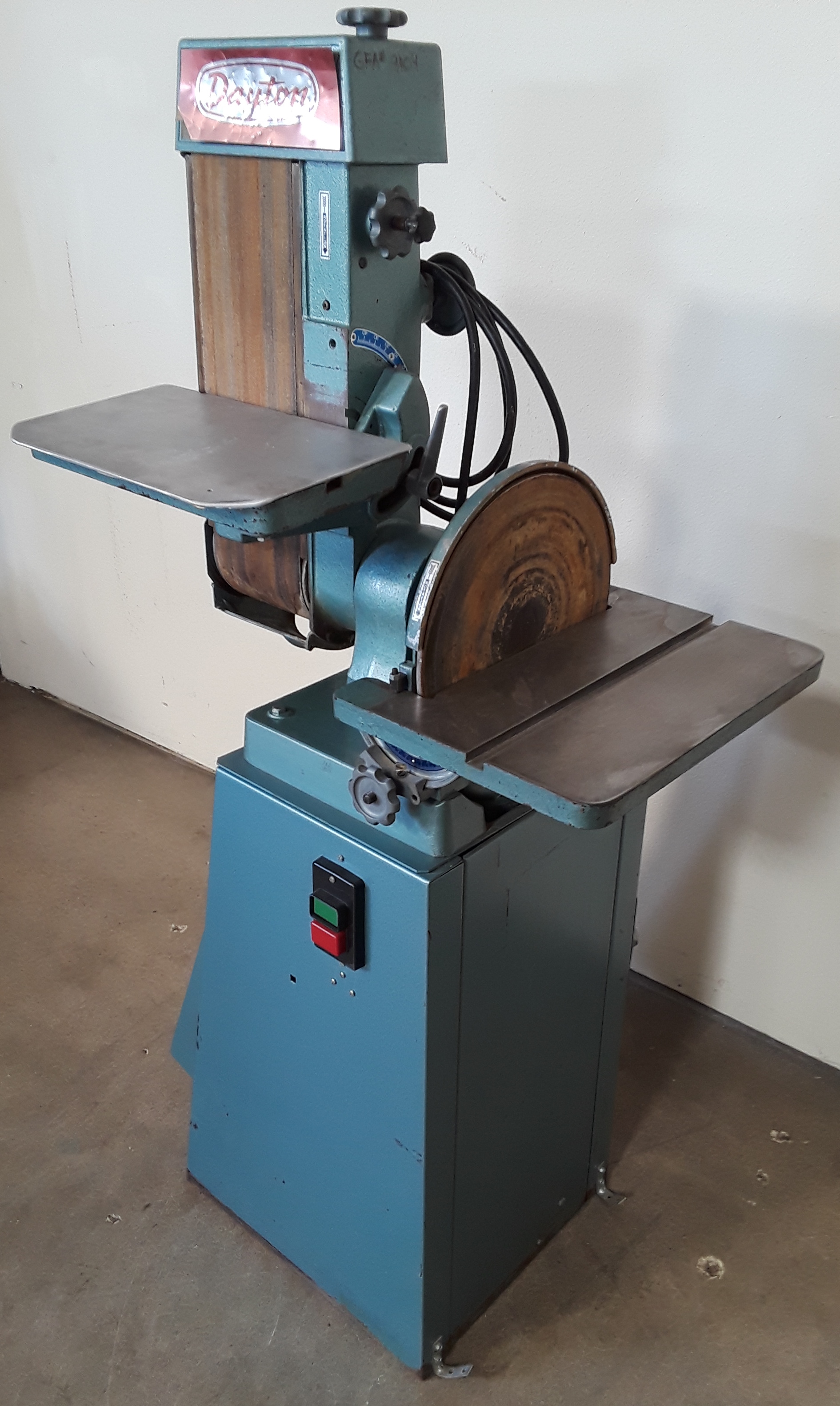 Dayton 6" x 48" Belt 12" Disc Sander 1.5 hp 230 volt 3phase