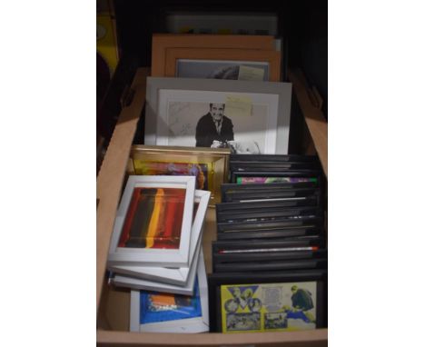 A collection of assorted vintage framed signed photographs including Bernie Winters and Shnorbitz, David Graham signed Parker