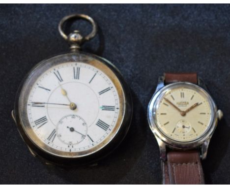 A vintage 1950's/60's Roamer Incabloc gentleman's wristwatch, cream dial, block baton markers, subsidiary seconds, manual win