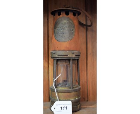 A Hailwood &amp; Ackroyd Hailwood Improved no.33, type O/B miner's safety lamp, 25.5cm high