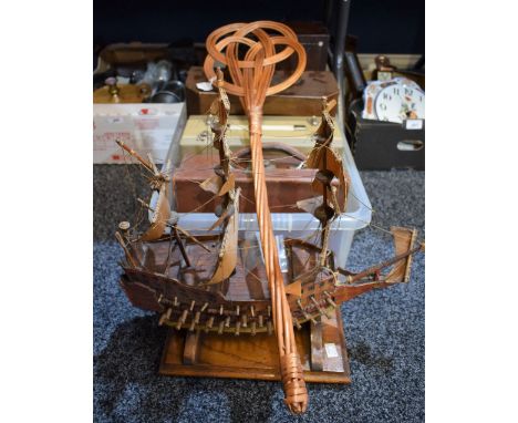 Boxes and Objects - a Victorian rosewood mother of pearl inlaid writing slope; a brown leather case; a walnut veneer speaker,