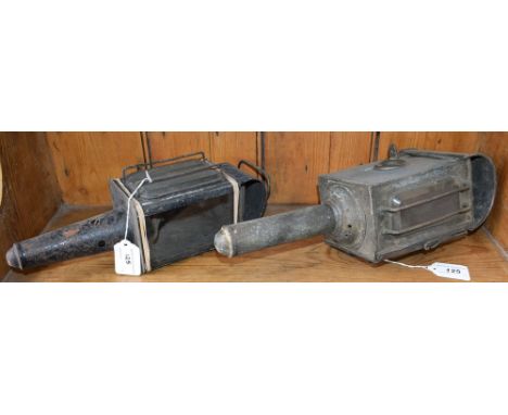 A 19th century carriage lamp; another, similar (2)