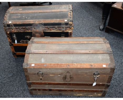 A domed travelling trunk; another (2)