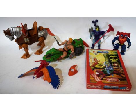 Toys and Juvenalia - Masters of the Universe, He Man figure with removable armour, power punch action, Road Ripper vehicle; B