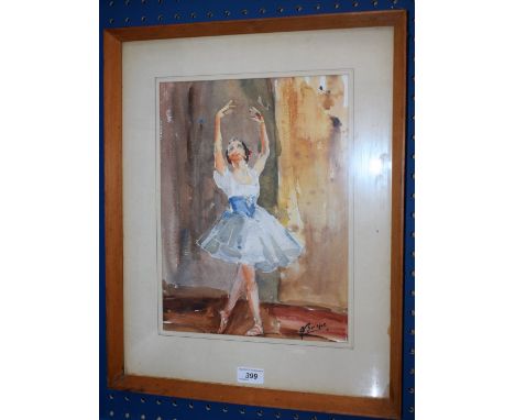 Boyic? (20th century)Portrait of a Ballerinasigned, watercolour, 35cm x 26cm