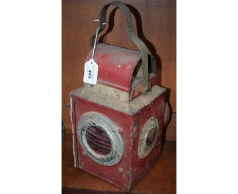 A railway level crossing lamp