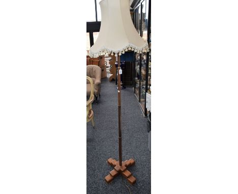 A mid-century retro copper standard lamp