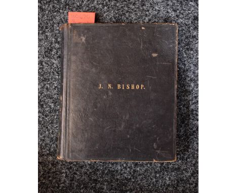 A mid-Victorian commonplace book of verse, inscribed in ink manuscript by J.N. Bishop, [c. 1860], half-filled contents with o