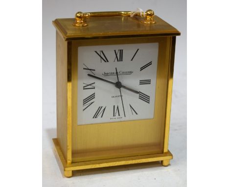 A Jaeger Le Coultre brass cased clock