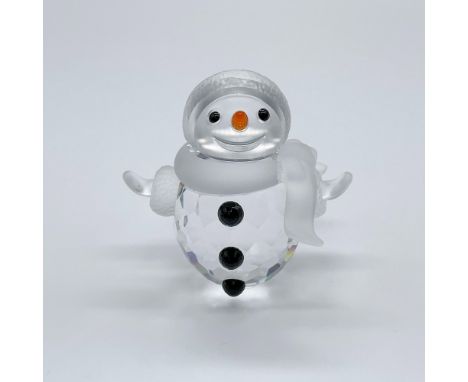 Part of the Cheerful Times, and When We Were Young collection. A clear crystal snowman with frosted face, hat, and scarf. Bla