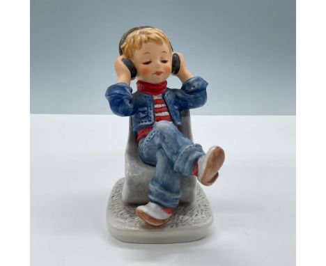 Features a little girl sitting listening music. Signed Frobek. Goebel Hummel Today's Children backstamp. Issued: 20th century