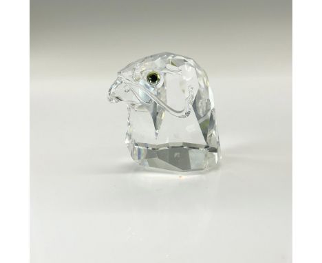 Swarovski crystal small falcon head was part of the Endangered Species collection and is made of clear faceted crystal with p