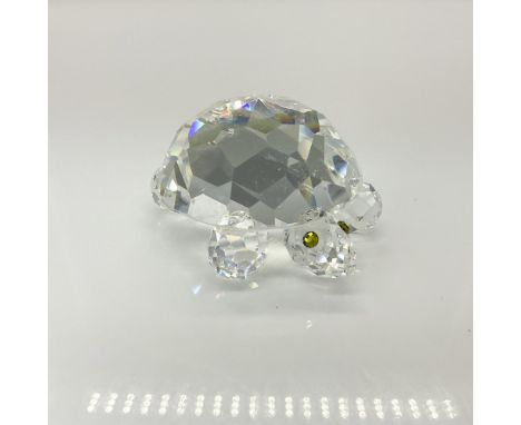 This Swarovski crystal King Turtle, part of the Endangered Species collection, features a clear crystal body with greenish-bl