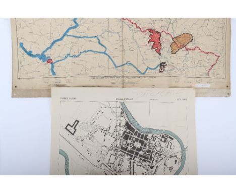 Maps, Interesting map of Charleville, City Plan, 1:5000. 1944. Produced by (US ) Army map service First Edition c.40cms x c 7