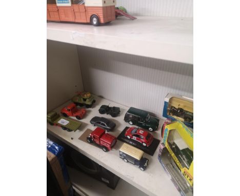 Shelf of car vehicles. 