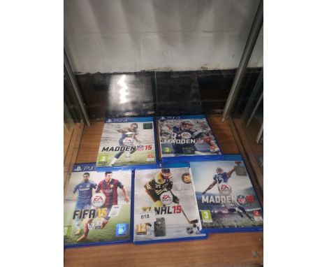Shelf of PlayStation 4 games. 