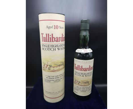 10 year old tullibardine single malt scotch whisky with box full and sealed. 