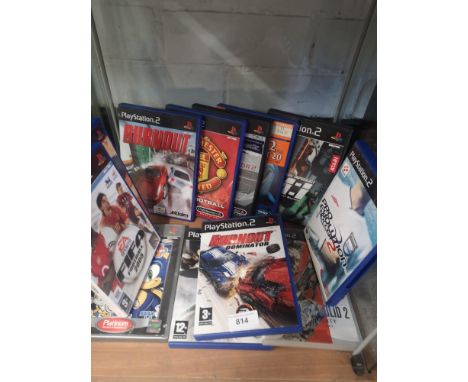 Shelf of PlayStation 2 games. 