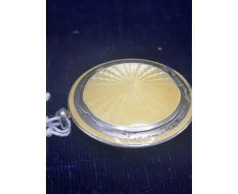 Silver Hall marked and enamel ladies miniature compact makers gs. 