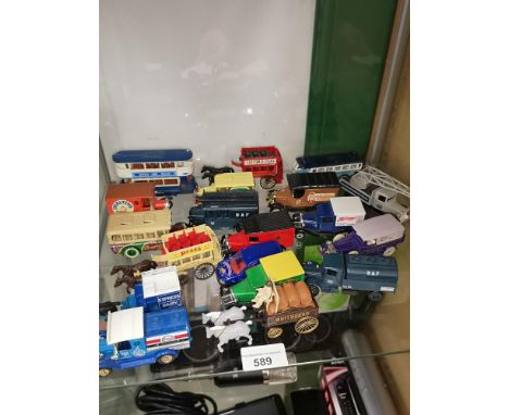 Shelf of collectors cars. 