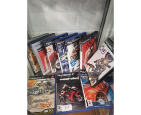 Shelf of PlayStation 2 games. 