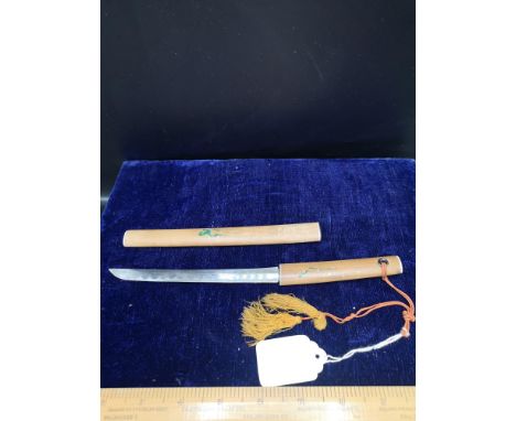 Japenese miniature samurai warrior small sword with scabbard 8.5 inches in length. 