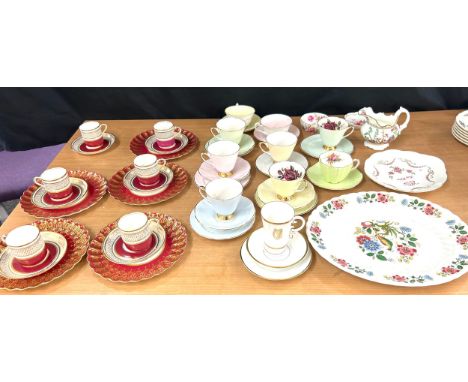 Selection of part tea services to include Crown Derby, Royal Worcester etc