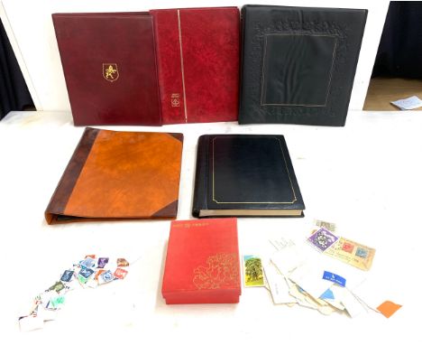 Selection of 5 stamp albums, selection of loose stamps and first day covers