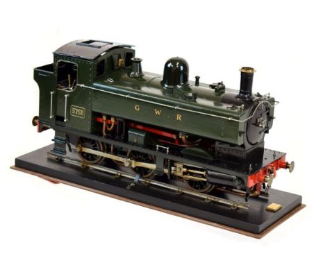 Fine quality 2.5-inch Gauge Great Western Railway (GWR) 5758 scale model live steam 0-6-0 pannier tank locomotive, green live