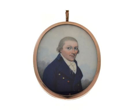 Frederick Buck (1771-1839) - Portrait miniature believed to be Admiral John Erskine Douglas, 1759-1847, the reverse in a gold