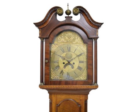 George III inlaid oak-cased eight-day brass dial longcase clock, 'Donisthorpe' (probably Joseph Donisthorpe of Normanton), th