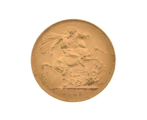 Gold Coin - Edward VII sovereign 1903 Condition: Signs of surface wear and light scratching - If you require a detailed condi