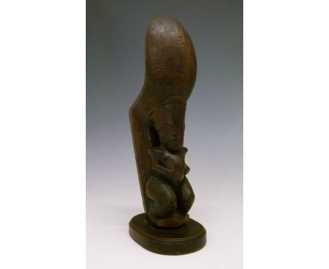 Ethnographica - Rare Marquesas Islands carved hardwood stilt step or tapuva'e, late 18th or early 19th Century, probably iron