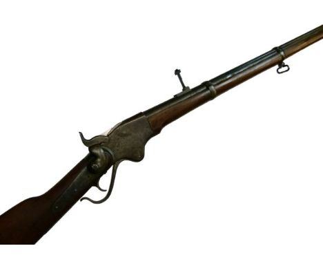American Model 1865 Spencer repeating rifle, patented March 1860, manufactured at Providence, Rhode Island by Burnside Rifle 