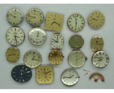 Nineteen Omega watch movements. P&amp;P Group 3 (£25+VAT for the first lot and £5+VAT for subsequent lots) 