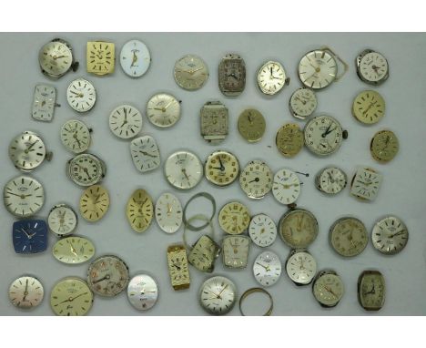 Fifty one Rotary watch movements. P&amp;P Group 3 (£25+VAT for the first lot and £5+VAT for subsequent lots) 