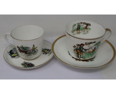 Two Hammersley cups and saucers (4), no cracks or chips, light wear to gilt. P&amp;P Group 3 (£25+VAT for the first lot and £