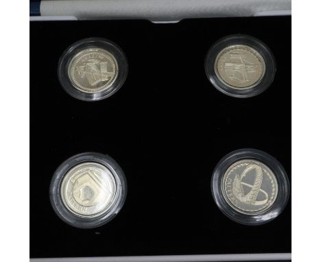 UK silver proof Pattern Collection, a four-coin £1 set with certificate. P&amp;P Group 1 (£14+VAT for the first lot and £1+VA