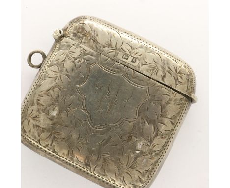 Hallmarked silver vesta case, Birmingham assay, 45g. P&amp;P Group 1 (£14+VAT for the first lot and £1+VAT for subsequent lot