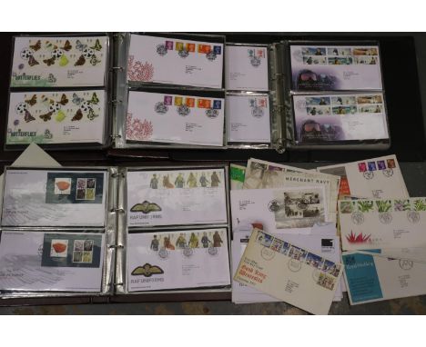 Three Royal Mail first day cover albums and other loose examples. P&amp;P Group 2 (£18+VAT for the first lot and £3+VAT for s