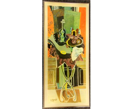 A rare Georges Braque (France 1882-1963) vintage lithograph "The large geridon", c. 1952, H. 83cm, W. 37cm.