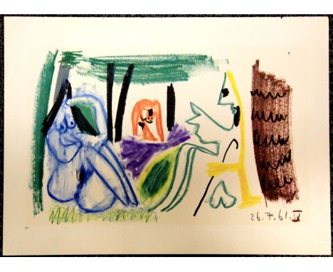 Pablo Picasso (Spain 1881 - France 1973) offset lithograph entitled "Les dejeuners", published by Editions Cercle d'Art, Pari