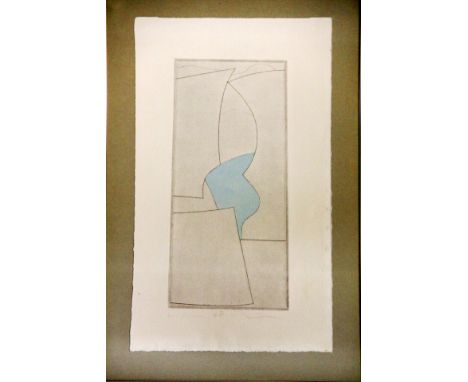 Ben Nicholson (British 1894-1982) offset lithograph on thick woven paper hand signed and dated 1968 on the bottom, H. 43cm, W
