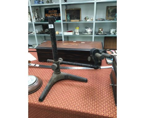 A Carl Zeiss pair of mounted Military binoculars on swivel tripod adjustable base, No. 202122.