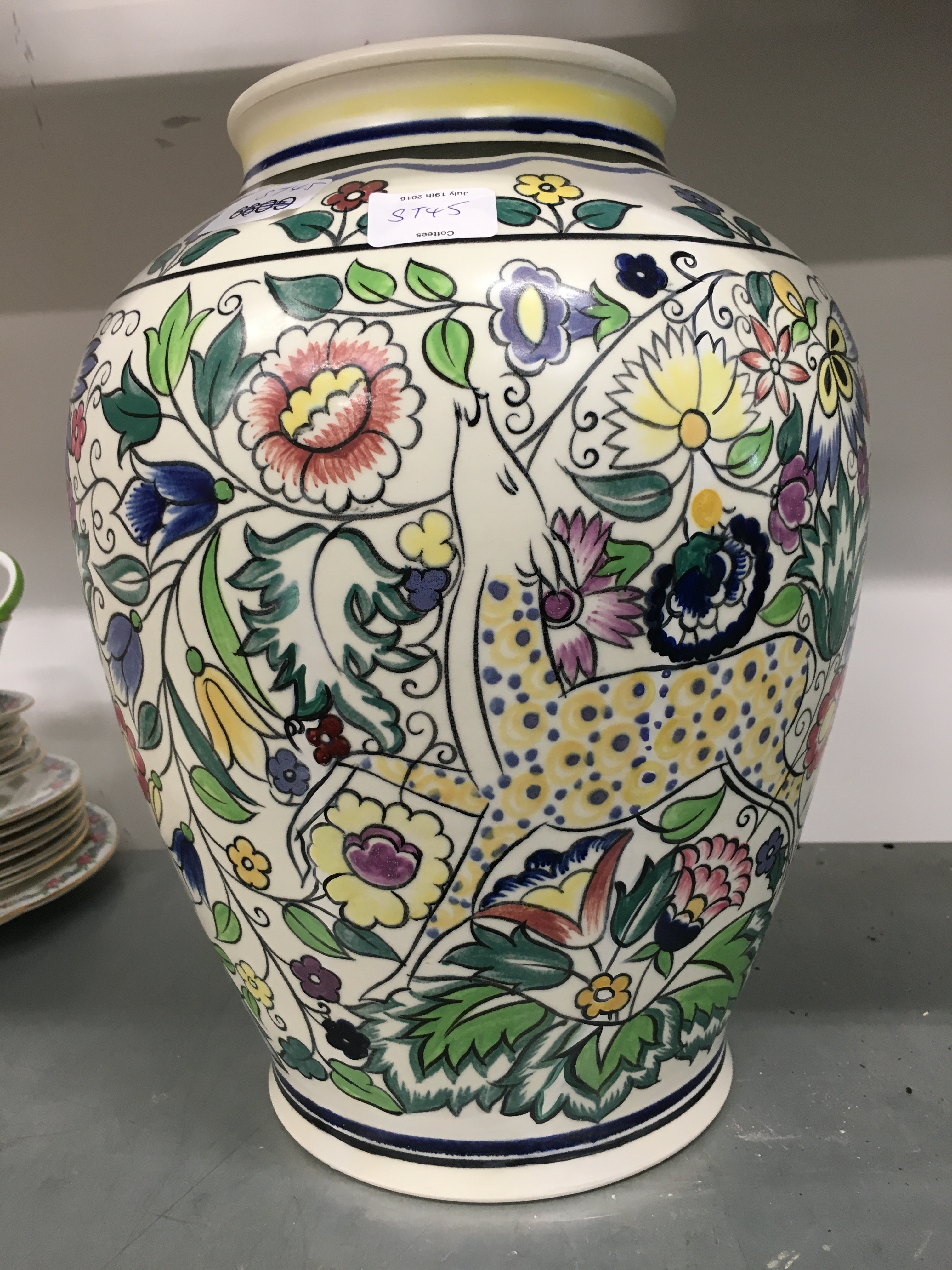 A Poole Pottery large bulbous shaped vase decorated in the SK Persian