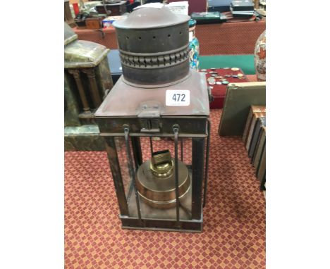 A copper lantern.