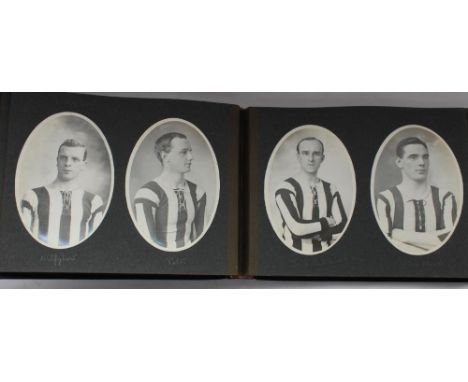 Newcastle United A.F.C. Souvenir photograph album, Season 1905-6. 7. 8, 9, 10 & 11. leather bound photo album c1910 containin