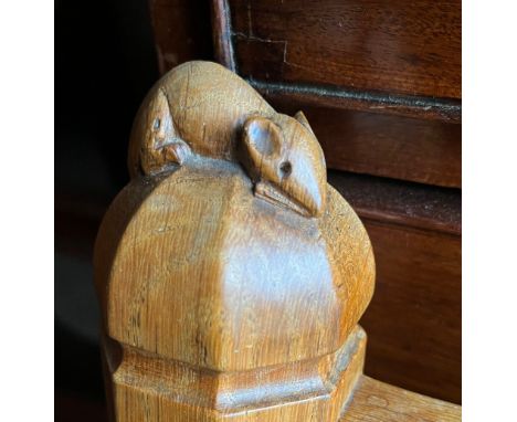 Robert Mouseman Thompson of Kilburn - an oak bedstead, the head and foot boards each with twelve panel figure panels and octa